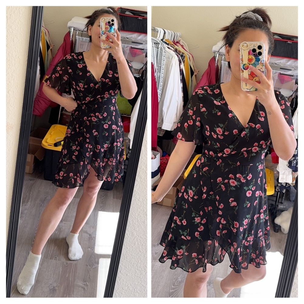 Floral Black Dress